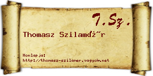 Thomasz Szilamér névjegykártya